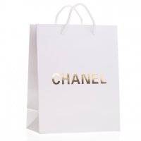 Пакет Chanel белый 25х20х10 оптом в Хабаровск 
